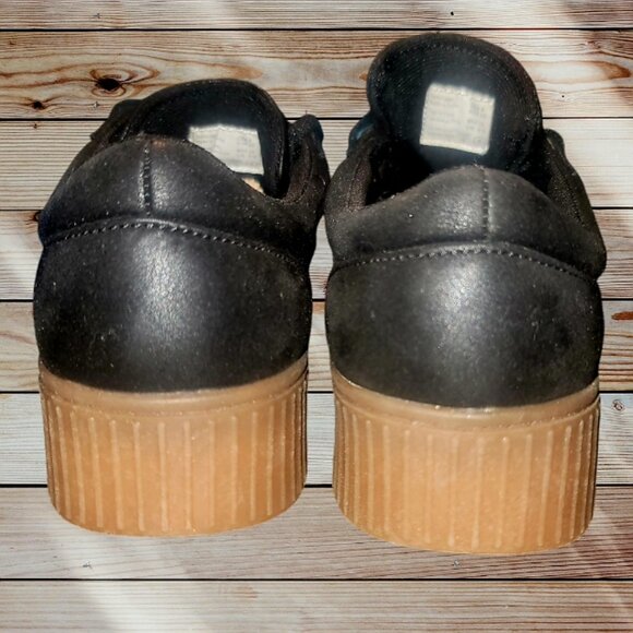 BRASH -Size 8- Women’s Black Faux Suede Gum-Sole Platform Lace-Up Sneakers Shoes - Picture 3 of 8
